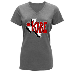 KARE TEXAS LADIES V-NECK TRIBLEND TEE