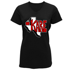 KARE TEXAS LADIES V-NECK TRIBLEND TEE